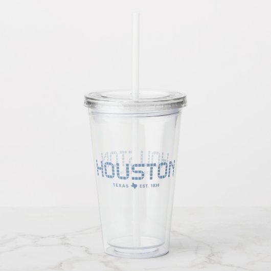 Houston Tile, Blue Tile, Houston Texas Acryl Drinkbeker (Voorkant)
