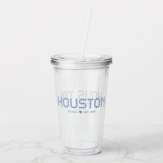 Houston Tile, Blue Tile, Houston Texas Acryl Drinkbeker (Achterkant)