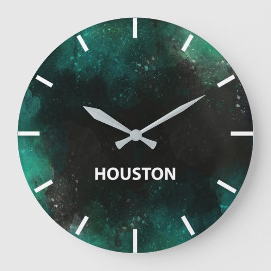 Houston Time Zone Newsroom Wall Grote Klok (Voorkant)