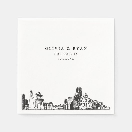Houston Trouwpapier Cocktail servet (Voorkant)