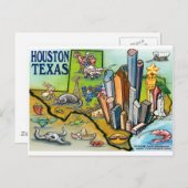 Houston TX Briefkaart (Voorkant / Achterkant)