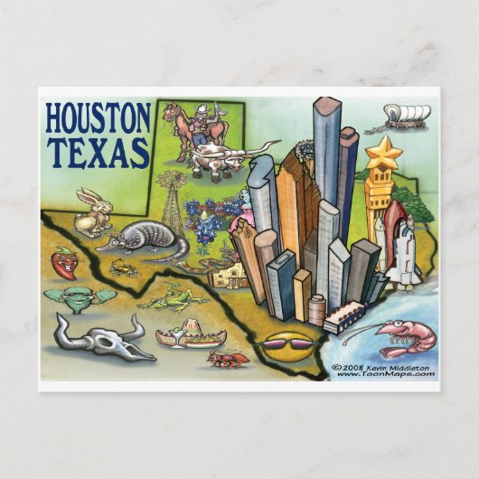 Houston TX Briefkaart (Voorkant)