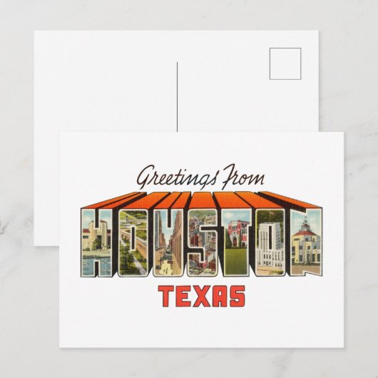 Houston TX Briefkaart (Voorkant / Achterkant)