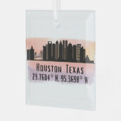 Houston TX City Skyline Glass Ornament (Voorkant links)