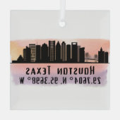 Houston TX City Skyline Glass Ornament (Achterkant)
