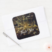 Houston Tx Lights at Night, Foto NASA ISS Vierkante Sticker (Envelop)