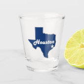 Houston TX Lonestar State Map met Star Shot Glas (Voorkant)