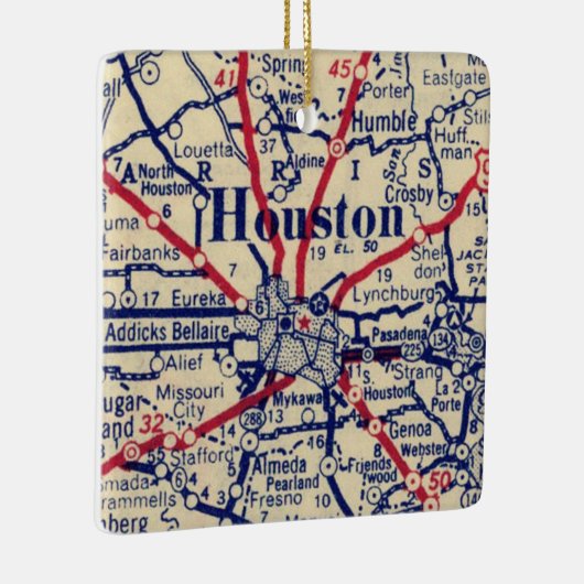 Houston TX  Map Keramisch Ornament (Rechts)