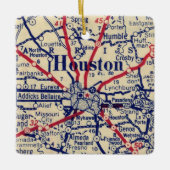 Houston TX  Map Keramisch Ornament (Voorkant)