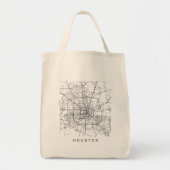 Houston TX Minimalist City Street Map Dark Design Tote Bag (Voorkant)