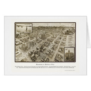Houston, TX Panoramic Map - 1912