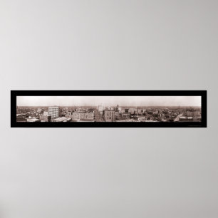 Houston TX Panoramisch Foto 1910 Poster