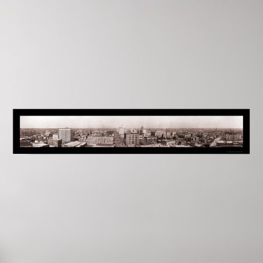 Houston TX Panoramisch Foto 1910 Poster (Voorkant)