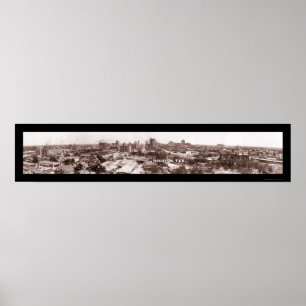 Houston TX Panoramisch Foto 1924 Poster