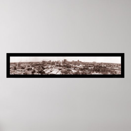 Houston TX Panoramisch Foto 1924 Poster (Voorkant)