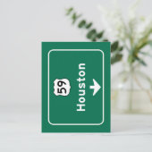 Houston, TX Road Sign Briefkaart (Staand voorkant)