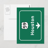 Houston, TX Road Sign Briefkaart (Voorkant / Achterkant)