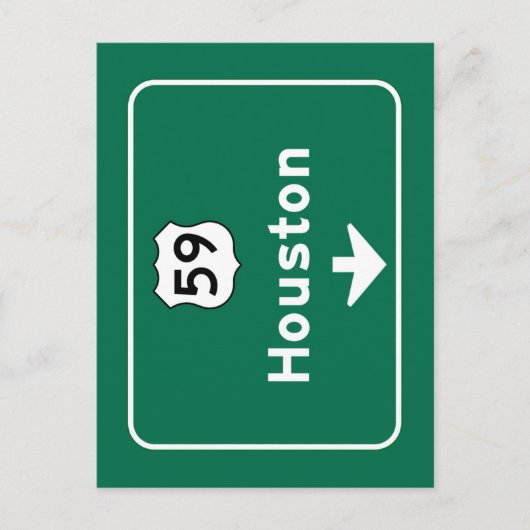 Houston, TX Road Sign Briefkaart (Voorkant)