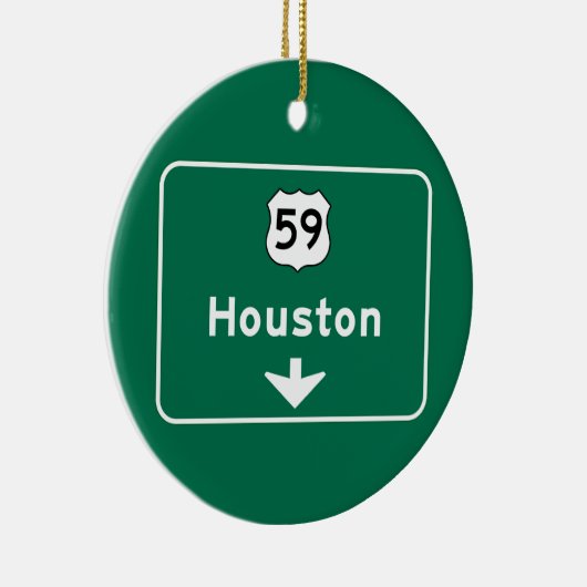 Houston, TX Road Sign Keramisch Ornament (Rechts)