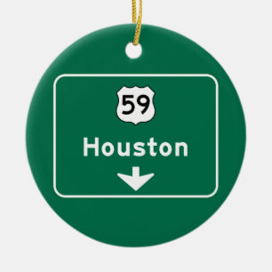 Houston, TX Road Sign Keramisch Ornament