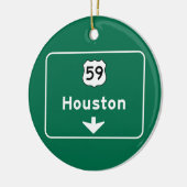 Houston, TX Road Sign Keramisch Ornament (Links)