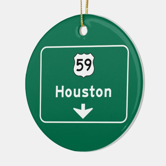 Houston, TX Road Sign Keramisch Ornament (Links)