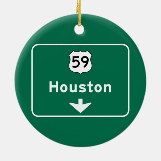 Houston, TX Road Sign Keramisch Ornament (Achterkant)