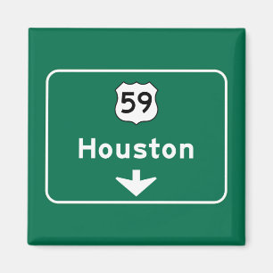 Houston, TX Road Sign Magneet