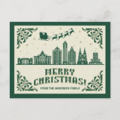 Houston, TX Silhouette Kerstvakantie Ansichtkaart Feestdagenkaart (Voorkant)