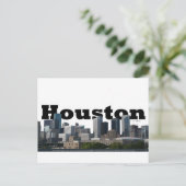 Houston, TX Skyline met Houston in de hemel Briefkaart (Staand voorkant)