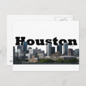 Houston, TX Skyline met Houston in de hemel Briefkaart (Voorkant / Achterkant)