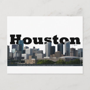 Houston, TX Skyline met Houston in de hemel Briefkaart