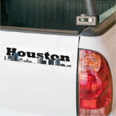 Houston, TX Skyline met Houston in de hemel Bumpersticker (Op Truck)