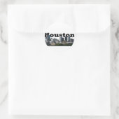 Houston, TX Skyline met Houston in de hemel Ronde Sticker (Tas)