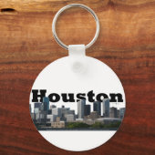 Houston, TX Skyline met Houston in de hemel Sleutelhanger (Voorkant)