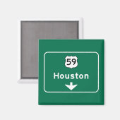 Houston, TX verkeersbord Magneet (Voorkant / Achterkant)