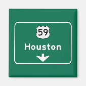Houston, TX verkeersbord Magneet (Voorkant)