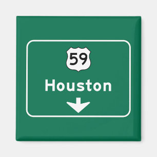 Houston, TX verkeersbord Magneet