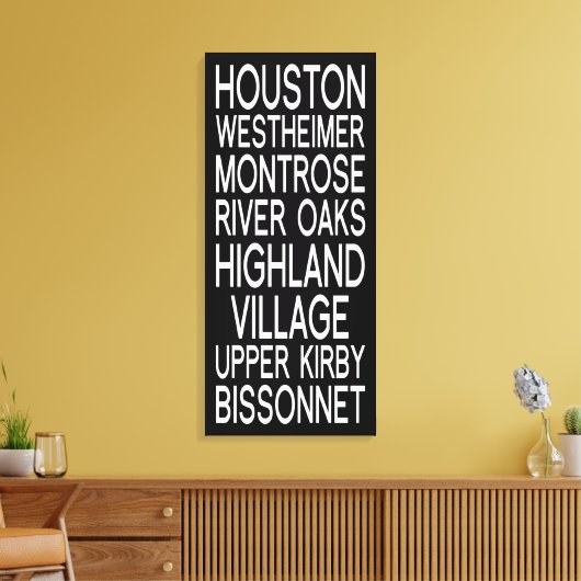 Houston | Typografie Canvas Afdruk (Insitu (Woonkamer))