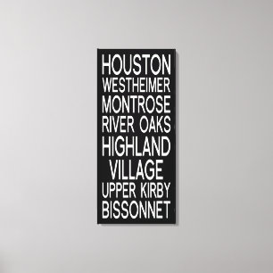 Houston Typografie Canvas Afdruk