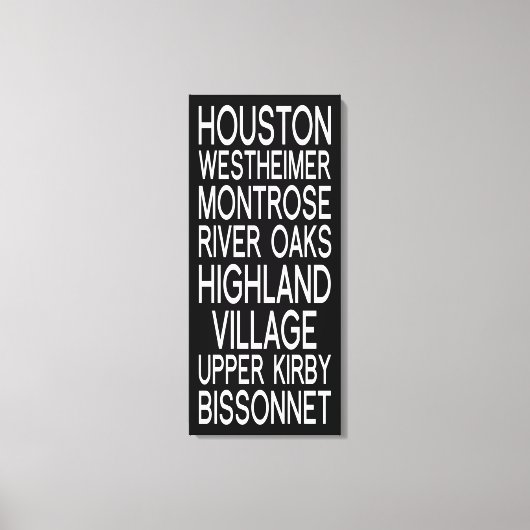 Houston | Typografie Canvas Afdruk (Voorkant)