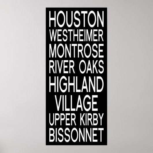 Houston | Typografie Poster (Voorkant)