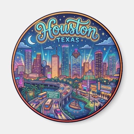 Houston USA Magneet (Voorkant)