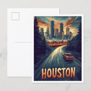 Houston Verenigde Staten  Illustratie Reizen Briefkaart