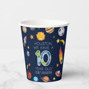 Houston We Have A 10 Jaar Oude 10e Verjaardagsfees Papieren Bekers