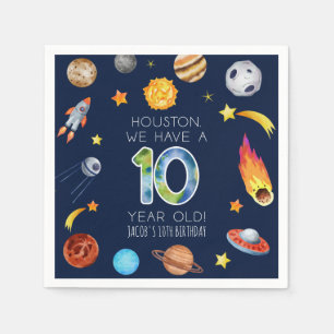 Houston We Have A 10 Jaar Oude 10e Verjaardagsfees Servet