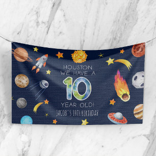 Houston We Have A 10 Jaar Oude 10e Verjaardagsfees Spandoek