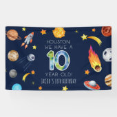 Houston We Have A 10 Jaar Oude 10e Verjaardagsfees Spandoek (Horizontaal)