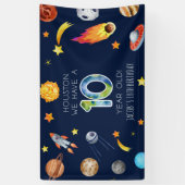 Houston We Have A 10 Jaar Oude 10e Verjaardagsfees Spandoek (Verticaal)