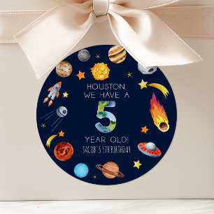 Houston We Have A 5 Jaar Oude 5e Verjaardagsfeestj Ronde Sticker
